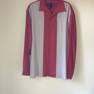 Long Sleeve 100% Silk, Nat Nast reddish orange Med